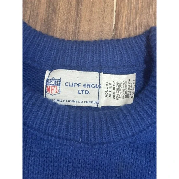 Vintage 1980s Cliff Engle New York Giants Sweater Bill Parcells World Champs M